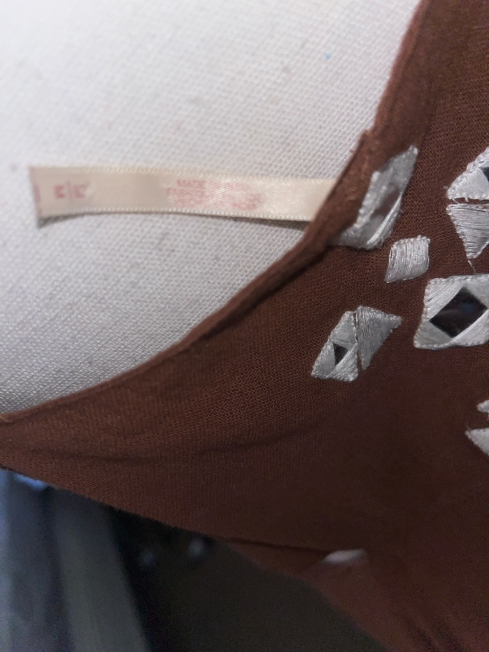 Free People Geo Daze Brown Maxi Jumpsuit with White Geometric Accents - Picture 2 of 5